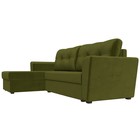 Угловой диван «Амстердам лайт», еврокнижка, левый угол, микровельвет, цвет зелёный - Фото 3