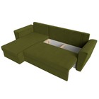 Угловой диван «Амстердам лайт», еврокнижка, левый угол, микровельвет, цвет зелёный - Фото 8