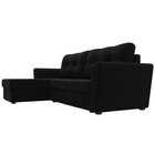 Угловой диван «Амстердам лайт», еврокнижка, левый угол, микровельвет, цвет чёрный - Фото 3