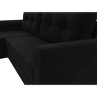 Угловой диван «Амстердам лайт», еврокнижка, левый угол, микровельвет, цвет чёрный - Фото 4