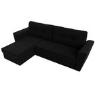 Угловой диван «Амстердам лайт», еврокнижка, левый угол, микровельвет, цвет чёрный - Фото 5
