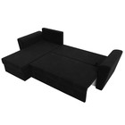 Угловой диван «Амстердам лайт», еврокнижка, левый угол, микровельвет, цвет чёрный - Фото 9