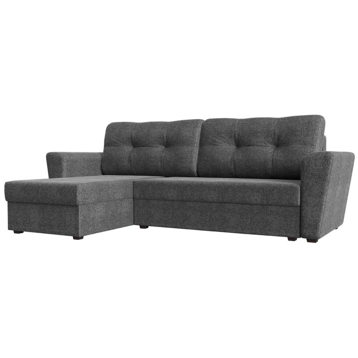 Угловой диван «Амстердам лайт», еврокнижка, левый угол, рогожка, цвет серый