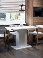 Стол кухонный раскладной «СО – 3», на одной ножке, 1200(1500)×650×756 мм, цвет белый/белый - Фото 1