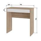 Стол письменный «Нордик», 1 ящик, 750×350×750 мм, цвет дуб сонома/белый - Фото 2