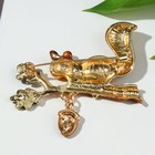 Брошь «Белка» на дубовой ветке, цвет коричневый в золоте - Фото 2