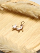 Брошь «Кошка» кокетливая с бантом, цвет белый в кофейном золоте 7624556