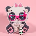 Набор детский "Выбражулька" 6 предметов: 2 резинки, очки, кулон, браслет, брелок, панда, цвет розово-белый - фото 9818551