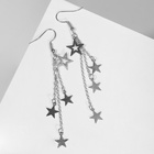 Серьги висячие «Звёздный дождь», цвет серебро - Фото 3