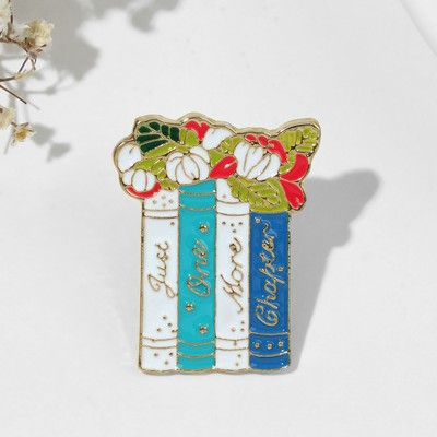 Значок «Нежность» книги, цветной в золоте