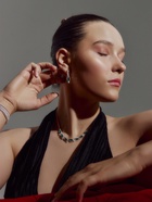 Набор 2 предмета: серьги, колье «Листопад», утончённый ромб, цвет бело-изумрудный в серебре, 32 см - Фото 2