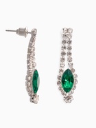 Набор 2 предмета: серьги, колье «Листопад» утончённый ромб, цвет бело-изумрудный в серебре, 32 см - Фото 3