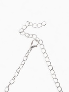 Набор 2 предмета: серьги, колье "Листопад" утончённый ромб, цвет бело-изумрудный в серебре - фото 809172650