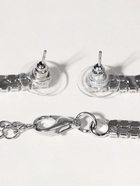 Набор 2 предмета: серьги, колье "Листопад" утончённый ромб, цвет бело-изумрудный в серебре - фото 809172653