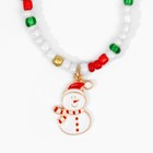 Кулон «Бисер», снеговик, цветной в золоте, 42 см - Фото 1