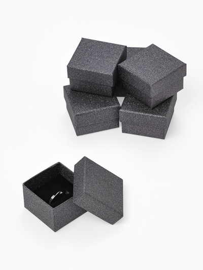 Коробочка подарочная под серьги, кольцо «Блеск», 5×5 см, (полезная часть 4.5×4.5 см), чёрная