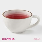 Чашка фарфоровая Доляна «Космос», 250 мл, цвет красный - фото 283894379