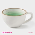 Чашка фарфоровая Доляна «Космос», 250 мл, цвет зелёный - фото 4293273