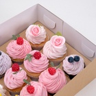 Упаковка для капкейков Крафт с окном на 12 шт, 32 х 25,5 х 10 см, набор 5 шт 9093347