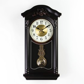 Часы настенные, с маятником "Азалия", плавный ход, d=16 см