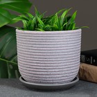 Горшок цветочный «Лоза», керамический, с поддоном, 1.73 л, розовый, серый - Фото 2