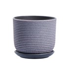 Горшок цветочный «Лоза», керамический, с поддоном, 1.73 л, розовый, серый - Фото 4