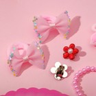 Набор детский "Выбражулька" 5 предметов: ручка, 2 резинки, клипсы, браслет, сердце, фламинго, цвет розовый - Фото 3