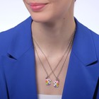 Набор 3 предмета: 2 кулона, ручка "Неразлучники" единорожки, цветной, 45см - фото 24424520