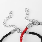 Набор 3 предмета: 2 браслета, блеск для губ «Неразлучники» сердечки, цвет чёрно-красный, 6 см - Фото 5
