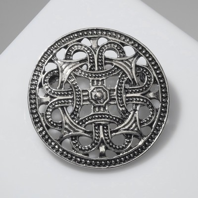 Брошь «Скандинавия» кельтские узлы, цвет чернёное серебро