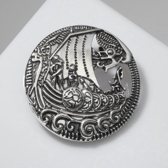 Брошь «Скандинавия» песнь моря, цвет чернёного серебра - Фото 1