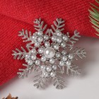 Брошь «Снежинка» роскошная, цвет белый в серебре - Фото 1