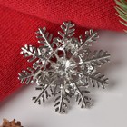 Брошь «Снежинка» роскошная, цвет белый в серебре - Фото 2
