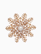 Брошь «Снежинка» роскошная, цвет белый в золоте - Фото 1