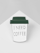 Значок «Мне нужен кофе», цвет бело-зелёный в серебре - Фото 5