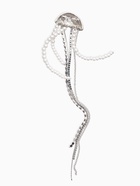 Брошь «Медуза», белая в серебре - Фото 3