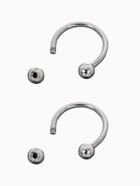 Пирсинг в бровь циркуляр, шар, d=8 мм, пара, цвет серебро - Фото 3