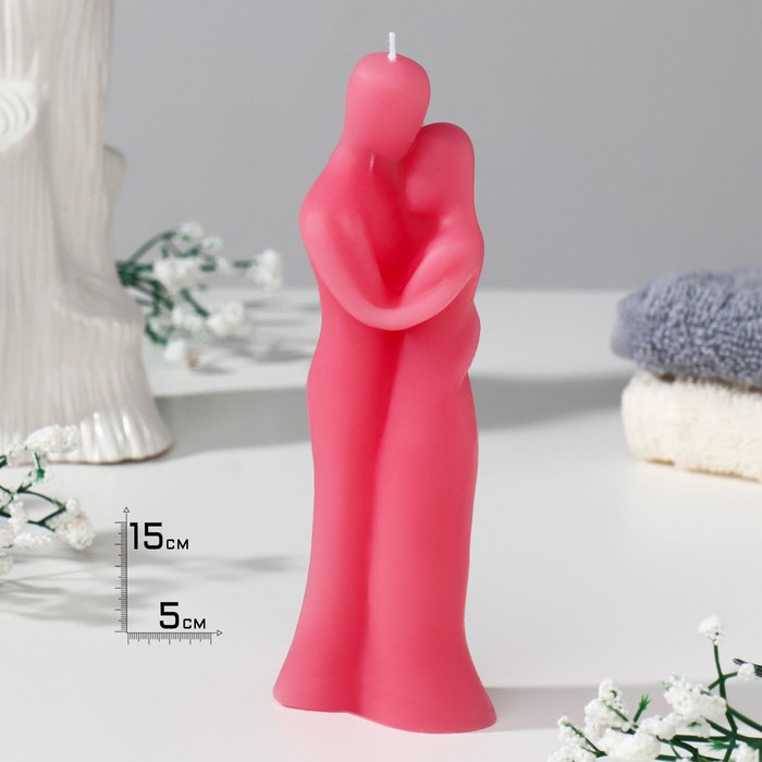 Свеча фигурная "Влюбленная пара", 15х5 см, розовая - Фото 1
