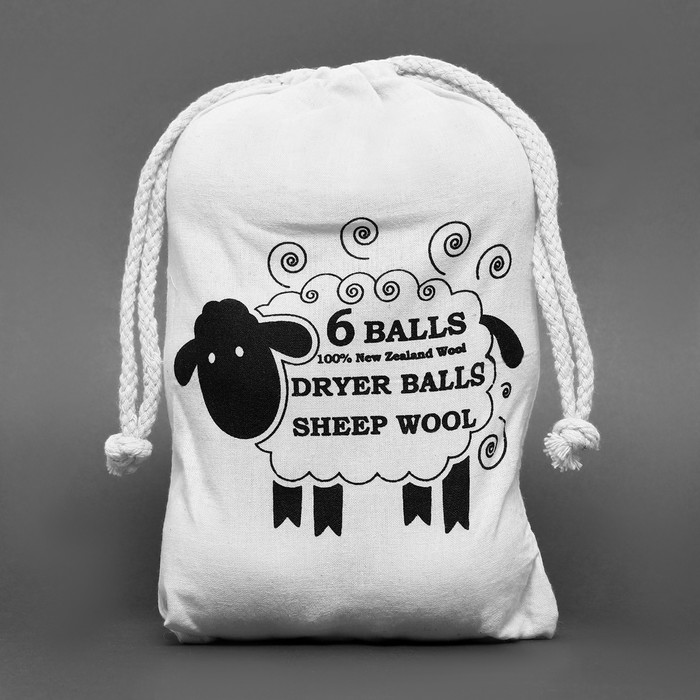 Шерстяные шарики для стирки и сушки белья, 6 см, с рисунком, 25 гр - Фото 1