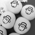 Шерстяные шарики для стирки и сушки белья, 6 см, с рисунком, 25 гр - Фото 3