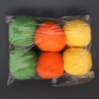 Шерстяные шарики для стирки и сушки белья, 6 см, цветной микс, 40 гр (набор 6 шт ) - фото 318938565