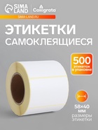Термоэтикетка 58×40 мм, диаметр втулки=40 мм, 500 этикеток, трехслойная - Фото 1