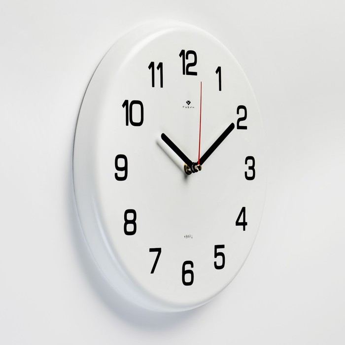 Часы настенные, интерьерные "Классика", d-27 см, бесшумные, белые - фото 1906023871