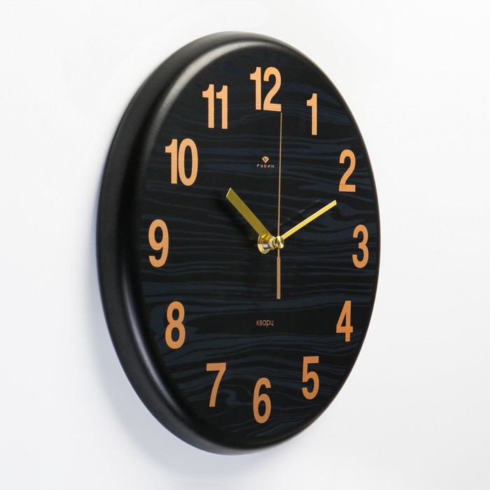Часы настенные, серия: "Классика", дискретный ход, d=27 см, черные - фото 1906023874