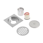 Трап AFLORN AF10510-10, d=50 мм, вертикальный, 100х100 мм, латунь, хром - фото 60803671