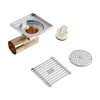 Трап AFLORN AF20610-10, d=50 мм, горизонтальный, 100х100 мм, латунь, хром 9084387