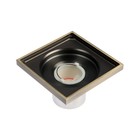 Трап AFLORN AF10810C-10, d=50 мм, вертикальный, 100×100 мм, латунь, с рисунком, античная бронза - фото 24424528