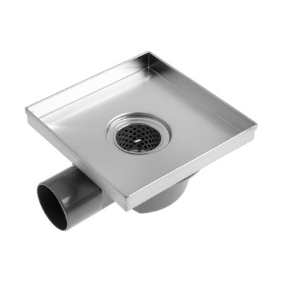 Трап AFLORN AF20915-15, d=50 мм, горизонтальный, 150×150 мм, нержавеющая сталь