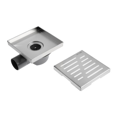 Трап AFLORN AF20915-15, d=50 мм, горизонтальный, 150×150 мм, нержавеющая сталь