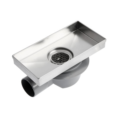 Трап AFLORN AF20410-20, d=50 мм, горизонтальный, с фланцем своб.вращением 360°,100×200 мм, нерж.сталь